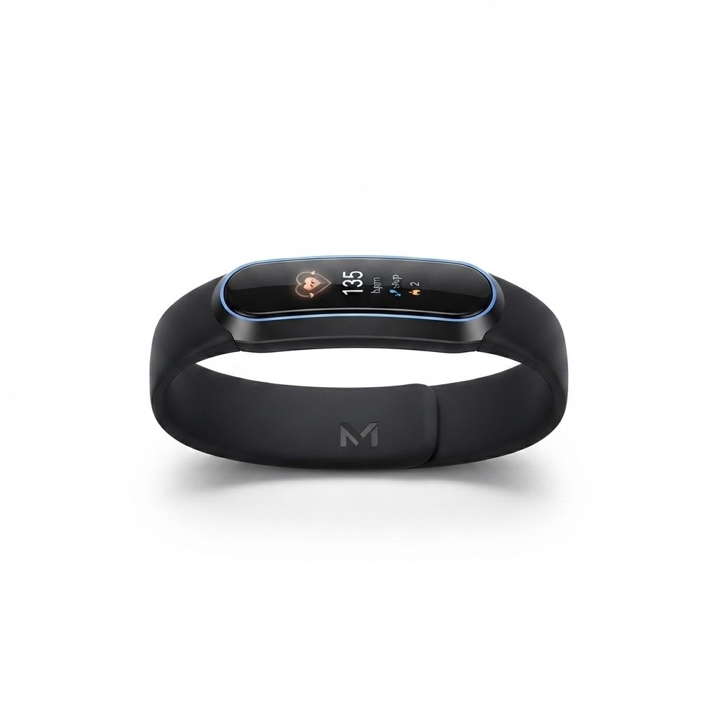 Product 1 (1) Slim Fitness Smart Band with Real-Time Heart Rate Monitor & Silicone Strap - Image 1